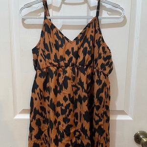 Maternity Cheetah Print Cami Romper
